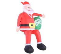 NOENNULL Décorations D'extérieur Gonflables de Noël de 2,4 M, Décoration de Père Noël Gonflable avec Grand Sac Cadeau, Lumières LED Intégrées pour Jardin, Terrasse, Pelouse, Maison, (Prise UE