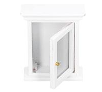 NOENNULL Dollhouse White Mirror Cabinet Miniature Meubles de Salle de Bain pour 1:12 Doll House, Plastique de Haute qualité, Micro Décorations Paysagères