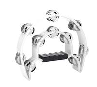 NOENNULL Double Rangée Jingles Handbell Tambourin, 8 Notes Instrument de Percussion Musicale avec 10 Jingling Zils pour Enfants Adultes, Salle de Classe Party Festival Music Education Toy (Blanc)