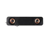 NOENNULL Enceinte de bureau filaire HiFi stéréo subwoofer pour ordinateur, longue enceinte alimentée par USB, pour bureau, tendance et exquis, haute qualité, ABS, 26,4 x 6,6 x 6,1 cm