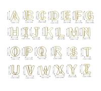 NOENNULL Ensemble de 26 Trombones Alphabet, Trombones de A à Z Trombones Multifonctionnels Marque-pages Clips Mémo Photo pour Fournitures de Bureau, D'école à Domicile