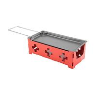 NOENNULL Ensemble de Mini Poêles à Raclette Antiadhésifs pour de Délicieux Repas Partout où Vous Voulez Acier au Carbone Résistance aux Hautes Températures Poignée Rouge Facile à Nettoyer pour les