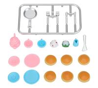 NOENNULL Ensemble de Petit-déjeuner de Poupée Miniature - Nourriture et Boissons pour 1:12 Scale Dollhouse Accessoires - Mini Crêpes, café et Pâtisseries Réalistes (comme indiqué en Tout)