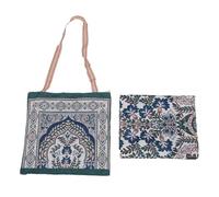 NOENNULL Ensemble de Sac de Plage et de Serviettes, Sac et Serviette Turcs en Coton Doux et élégant, à Séchage Rapide, pour Salle de Sport, Pique-Nique et Piscine (Vert foncé)