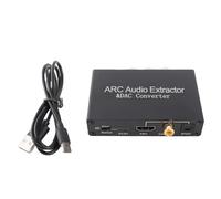 NOENNULL Extracteur de Son ARC, Convertisseur de Son Analogique Numérique 192 KHz avec Sortie Coaxiale Optique, Sorties Casque Stéréo ARC et 3,5 Mm, Boîtier en Aluminium pour Home TV