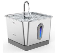 NOENNULL Fontaine d'eau pour Chat en Acier Inoxydable : Fontaine à Boire pour Chat de 3,5 L, d'eau pour Animaux de Compagnie pour Chats à L'intérieur - Bol Distributeur Automatique pour avec Fenêtre