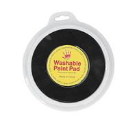 NOENNULL Grand Tampon Encreur Artisanal Rond de 7 Pouces - Tampon Encreur D’empreintes Digitales, Partenaire de, Lavable, Peinture Couleur, Fabrication de Cartes, pour Enfants, en Caoutchouc, (Noir)