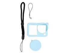 NOENNULL Housse de Protection en Silicone pour Caméra d'action, étui de Protection en Silicone adapté à L'étui pour Appareil Photo 6 avec Anti-Choc, Anti-Rayures, Lanière et Capuchon (Bleue)