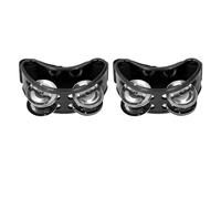 NOENNULL Instrument de Musique à Percussion de Tambourin à Pied 2 Pièces, Percussion à Pied avec Pédale de en Acier Jingle Bells pour Jeu de Batterie et de Guitare (Noir)