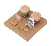 NOENNULL Jouets de Tasse à café en Bois avec Lait et Cuillères pour Enfants, Ensemble de Jeu de Cuisine, Expérience de Plaisir et d'apprentissage sans Fin pour Les Tout-Petits et Les Enfants