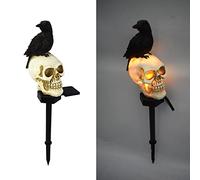 NOENNULL Lampes Solaires Fantômes étanches en Forme de Tête de Mort pour Une Atmosphère Extra Festive, Parfaites pour Les Décorations de Jardin pour Les Fêtes en Plein Air, Les Maisons Hantées, Les