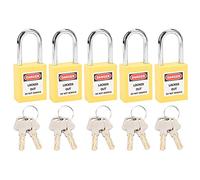 NOENNULL LOTO Lock - Verrouillage D'isolation en Acier pour le Transport Logistique de L'énergie Nu ire, 5 Jeux de Serrures PA de 38 Mm pour la Fabrication de Machines (Jaune)