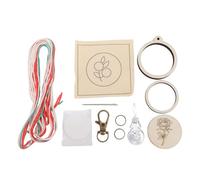 NOENNULL Mini Broderie Kit de Trousseau Cerceau - Petit Kit D'artisanat de Bricolage de Bricolage de Bricolage avec Aiguilles et Fil à la Main Mignons