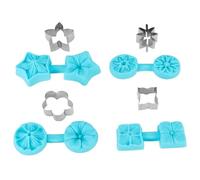 NOENNULL Modèle de Gâteau au Chocolat, 4 Ensembles de Plateaux à Bonbons en Forme de Fleur en Silicone avec 4 Emporte-pièces, Forme D'hortensia, de Cerise, de Marguerite et de Pétunia, Outil de