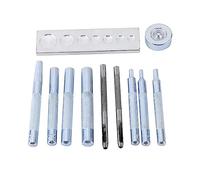 NOENNULL Outils en Cuir 11 Pièces Outils de Poinçonnage de Réglage de Rivets de Fixation à Pression D'artisanat en Cuir avec Perforateurs
