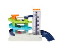 NOENNULL Parking Garage Toy Playset avec Plusieurs Modes de Jeu - Ensemble de Jouets de Piste de Rampe de Voiture Interactive Amusante avec Ascenseur, Lumières et Sons