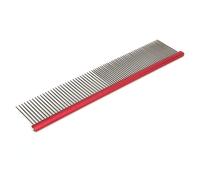 NOENNULL Peigne en Acier pour Animaux de Compagnie, Poignée Ergonomique Confortable pour le Toilettage des Chiens, 2 Densités pour les Races à Poils Longs et Courts, en Acier Inoxydable (Rouge 16