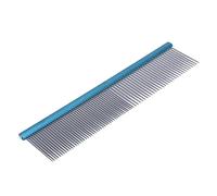 NOENNULL Peigne en Acier pour Animaux de Compagnie, Poignée Ergonomique Confortable pour le Toilettage des Chiens, 2 Densités pour les Races à Poils Longs et Courts, en Acier Inoxydable (Bleu 22