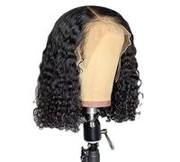 NOENNULL Perruque Bob, Cheveux Humains, Bouclés Profonds, Perruques Avant en Dentelle, Cheveux Humains, Haute densité, Perruque de Bob Courte, sans Colle, Perruques Bou s pour Femmes Noires