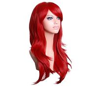 NOENNULL Perruque Rouge Longue Bou Perruque de Costume de Cosplay, de Fête de Mode pour Femmes