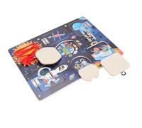 NOENNULL Planche de Verrouillage et de Verrouillage, Jouet Sensoriel éducatif sur Le Thème de l'espace pour Les Tout-Petits, contreplaqué et Métal