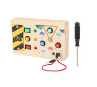 NOENNULL Planche Occupée Montessori, 2 Ans, Planche Sensorielle en Bois, Jouet éducatif, d'activité Sensorielle, Jouet Fidget avec Lumière LED, Coordination œil-Main, éducatif