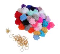 NOENNULL Porte-Clés POM POMS personnalisé de 50 Couleurs avec Anneaux de Saut pour Sacs à Dos, Sacs à Main, Clés de Voiture, Portefeuilles, Smartphones