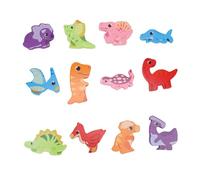 NOENNULL Puzzles en Bois Toys éducatifs éducatifs Apprentissage Précoce des Jouets D'empilement de en Bois avec Boîte de Rangement en Plastique pour Une Organisation Facile, pour la (Dinosaure)