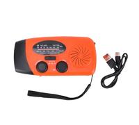 NOENNULL Radio Météo d'urgence AM FM WB Radio Portable à Manivelle Solaire avec Lampe de Poche LED, Batterie 6000 MAh, Alertes Météo, Manivelle, Panneau Solaire, Banque d'alimentation, (Orange)