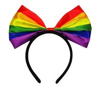 NOENNULL Serre-tête de fierté avec Grand Nœud Arc-en-ciel, Cerceau de Cheveux coloré Arc-en-ciel pour Femmes, Filles, Enfants, Célébrations de la Gay Pride, Défilés, Couvre-chef, (Liucai)