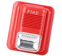 NOENNULL Sirène Stroboscopique D'avertissement de Protection Incendie pour Système D'alerte Sonore et Lumineuse, Système de sécurité d'urgence 12/24 V CC pour Maison/Bureau, Rouge, 5,3 X 4,5 X 1,9