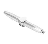 NOENNULL Soulagement du Doigt le Stylo à Bille Gyroscope Lumineux, Décompression du Stress avec Lumière LED, Meilleur Soulagement de l'anxiété, Stylo à Impressionner avec des Motifs et des (Argent)