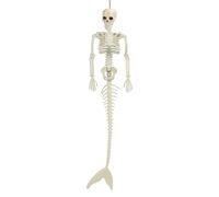 NOENNULL Squelette de Sirène, Sirène Squelette d'halloween de 31,5 Pouces avec Articulations Mobiles Mobiles pour Accessoire d'halloween Décor de Maison Hantée Effrayante