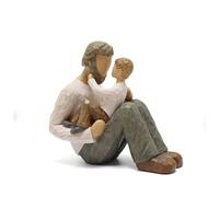 NOENNULL Statue Père et Fils, Figurine Familiale Décorative en Résine Père et Fils Sculptée, Décoration D'intérieur Moderne, Figurine Peinte à la Main, Sculpture Artisanale pour la