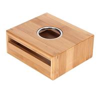 NOENNULL Support de Base D'isolation en Bambou de Réchauffeur de Théière pour des Accessoires de Service à thé de Ménage de Bureau 5.9x5.1x2.4 Pouces