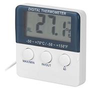 NOENNULL Thermomètre D'alarme Numérique, Jauge de Température pour Utilisation Intérieure et Extérieure avec Sonde et écran LCD pour Réfrigérateurs Domestiques et Usines