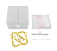 NOENNULL Tirelire D'Anniversaire, Boîte à Billets avec 20 Sacs Cadeaux Transparents, Kit de Décoration de Gâteau Joyeux Anniversaire avec Carte de Joyeux Anniversaire et pour Fêtes,