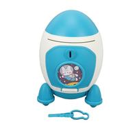 NOENNULL Tirelire Fusée de Dessin animé, Tirelire Spatiale pour Enfants, de Grande capacité, économiseur d'argent avec clé pour la Décoration de Chambre pour Garçons et Filles (Bleu)