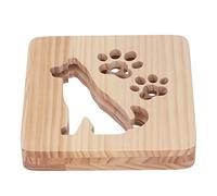 NOENNULL Veilleuse USB au Design Creux en Forme de Chien Mignon pour Enfants, Lampe de Table à Lumière Douce et Chaude pour Chambre à Coucher, Bureau, Bois de Pin 7,36 X 7,36 X 1,18 Pouces