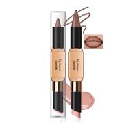 Noerrors Ensemble de crayon à lèvres ombré et brillant à lèvres 2 en 1 rose mat nude avec finition haute brillance, kit de crayon à lèvres crémeux et velours hydratant, longue durée, contour des