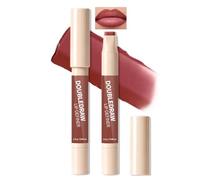 Noerrors Kit 2 en 1 Crayon et Baume à Lèvres à Lèvres Bicolore Lignes et Remplissements en un seul geste, Ensemble de crayon à lèvres mat velours et rouge à lèvres Nourrissant crémeux satiné pour
