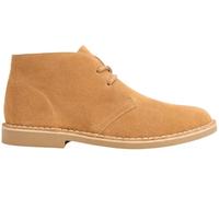 NOESLOMISMO BY DILEMA Bottines pour homme en cuir croûte de cuir véritable - Chaussures Safari Desert Boots demi-tige avec lacets, semelle crêpe caoutchouc souple, bottines en daim classiques, Brun