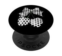 Noeud à Carreaux Vichy et cœurs PopSockets PopGrip Adhésif
