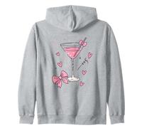 Noeud Boisson Cœurs en Rose Doux Couleurs Girly Illustration Sweat à Capuche