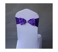 Noeud Chaise Mariage 50 Pieces Wedding Decoration Spandex Chair Sash | Satin Ready Made Bow Tie Bands For Hotel Birthday Party Show Butterfly(Purple)