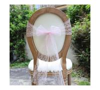 Noeud Chaise Mariage Ceintures de chaise en dentelle avec rubans à nœuds | Cravates élégantes de décor arrière for la fête de banquet de restaurant d'hôtel de mariage(E)