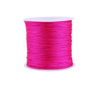 Noeud Chinois, 100M X 0.8mm Cordon de Noeud Chinois en Nylon Cordon de Fil de Macramé avec Cordon de Perles pour Bracelets Colliers Fabrication de Bijoux