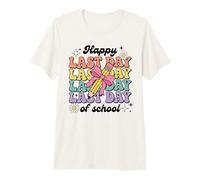 Noeud Coquette Happy Last Day of School Fin d'Année Scolaire T-Shirt Haut de Gamme