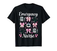 Noeud Coquette infirmière d'urgence infirmière infirmière infirmière RN Fille Maman T-Shirt