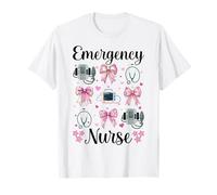 Noeud Coquette infirmière d'urgence infirmière infirmière infirmière RN Fille Maman T-Shirt